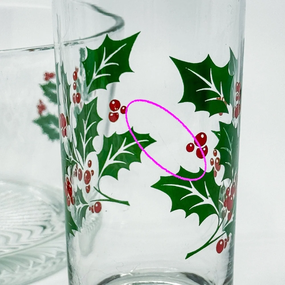 Vintage Holly Berry Ice Bucket & Tumblers Set – Style of Indiana Glass Holiday